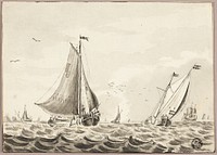 Sailboats on Sea by Unknown artist