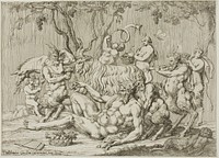 Silenus Reclining with Goats and Satyrs by Giovanni Battista Galestruzzi