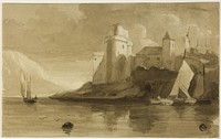 Castle on Lake by Unknown artist