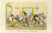 Inconvenient Partners in Waltzing by Isaac Robert Cruikshank