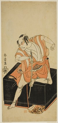 The Actor Nakamura Nakazo I as Izu no Jiro Disguised as Kemmaku no Sabu in the Play Edo-zakura Sono Omokage, Performed at the Nakamura Theater in the Fifth Month, 1769 by Katsukawa Shunsho