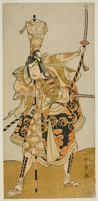 The Actor Ichikawa Raizo II as Murakami Hikoshiro Yoshiteru in the Play Oyoroi Ebido Shinozuka, Performed at the Nakamura Theater in the Eleventh Month, 1772 by Katsukawa Shunsho