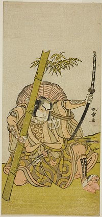 The Actor Otani Hiroji III as the Guard Kuriu Zaemon Yorikata in the Play Azuma no Mori Sakae Kusunoki, Performed at the Ichimura Theater in the Eleventh Month, 1779 by Katsukawa Shunsho