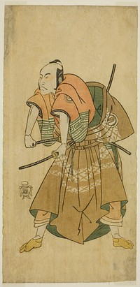 The Actor Sawamura Sojuro II as Omi no Kotoda (?) in the Play Shuen Soga Omugaeshi (?), Performed at the Ichimura Theater (?) in the Second Month, 1768 (?) by Katsukawa Shunsho