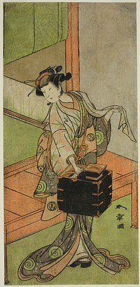 The Actor Yamashita Kinsaku II as Miyagino Disguised as a Hairdresser in the Play Kosode-gura no Tekubari, Performed at the Morita Theater in the Second Month, 1772 (?) by Katsukawa Shunsho