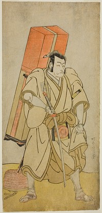 The Actor Ichikawa Danjuro V as Godai Saburo Masazumi Disguised as Rokuju-rokubu in the Play Sugata no Hana Yuki no Kuronushi, Performed at the Ichimura Theater in the Eleventh Month, 1776 by Katsukawa Shunsho