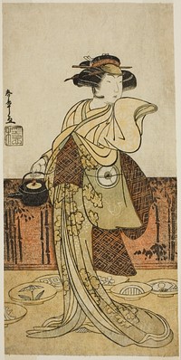 The Actor Iwai Hanshiro IV as Tsukisayo in the Play Gohiiki Nenne Soga, Performed at the Nakamura Theater in the First Month, 1779 by Katsukawa Shunsho