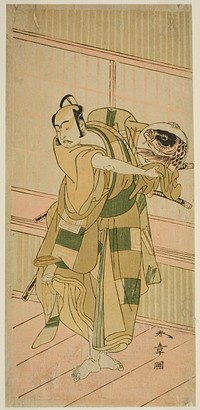 The Actor Ichikawa Yaozo II as Ashikaga Motouji Disguised as Katagiri Yashichi in the Play Oyoroi Ebido Shinozuka, Performed at the Nakamura Theater in the Eleventh Month, 1772 by Katsukawa Shunsho