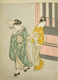 Clearing Breeze from a Fan (Ogi no seiran), from the series "Eight Views of the Parlor (Zashiki hakkei)" by Suzuki Harunobu