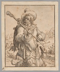 A Huntsman with a Dead Hare and a Dog (Study for "Terra") by Jacob de Gheyn, II