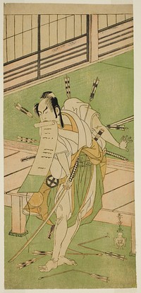 The Actor Otani Hiroji III as a White Fox Disguised as Ukishima Daihachi in the Play Shinasadame Soma no Mombi, Performed at the Ichimura Theater in the Seventh Month, 1770 by Katsukawa Shunsho