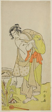 The Actor Ichikawa Danjuro V as Soga no Dozaburo (?) in the Play Shida Yuzuriha Horai Soga (?), Performed at the Morita Theater (?) in the First Month, 1775 (?) by Katsukawa Shunsho