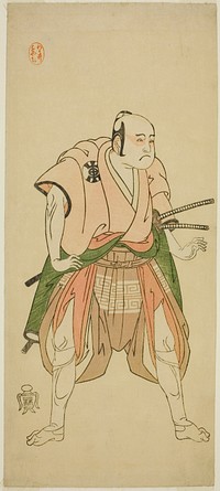 The Actor Bando Sampachi I as Yawata no Saburo (?) in the Play Shuen Soga Omugaeshi (?), Performed at the Ichimura Theater (?) in the Second Month, 1768 (?) by Katsukawa Shunsho