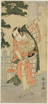 Actor Ôtani Hiroji III Striking a Stage Pose before a Stone Gateway by Katsukawa Shunsho