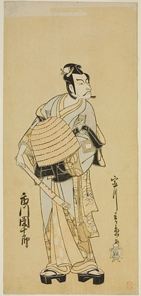 The Actor Ichikawa Danjuro V as Soga no Goro Disguised as a Komuso in the Play Sakai-cho Soga Nendaiki, Performed at the Nakamura Theater in the First Month, 1771 by Katsukawa Shunsho