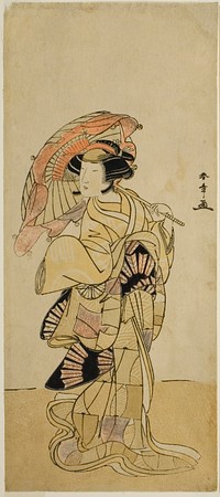 The Actor Nakamura Tomijuro I as a Female Fox from Mt. Ubagadake in the Play Chigo Torii Tobiiri Kitsune, Performed at the Ichimura Theater in the Eleventh Month, 1777 by Katsukawa Shunsho