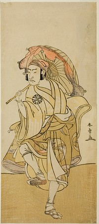 The Actor Nakamura Nakazo I as Onmaya Kisanda Disguised as the Lion Dancer Kakubei in the Play Chigo Torii Tobiiri Kitsune, Performed at the Ichimura Theater in the Eleventh Month, 1777 by Katsukawa Shunsho