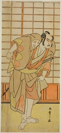 The Actor Otani Hiroji III as Hata no Daizen Taketora Disguised as Shikishima Wakahei in the Play Juni-hitoe Komachi-zakura, Performed at the Kiri Theater in the Eleventh Month, 1784 by Katsukawa Shunsho
