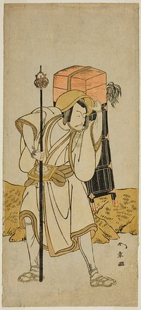 The Actor Ichikawa Danjuro V as Moriya no Daijin Disguised as Rokuju-rokubu in the Play Miya-bashira Iwao no Butai, Performed at the Morita Theater in the Seventh Month, 1773 by Katsukawa Shunsho