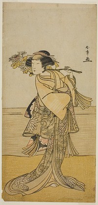 The Actor Nakamura Tomijuro I as a Female Fox from Mt. Ubagadake in the Play Chigo Torii Tobiiri Kitsune, Performed at the Ichimura Theater in the Eleventh Month, 1777 by Katsukawa Shunsho