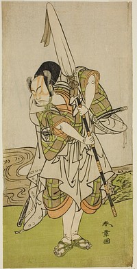 The Actor Nakamura Juzo II as Asahara Hachiro Disguised as the Servant of a Princely Family, in the Play Onna Aruji Hatsuyuki no Sekai, Performed at the Morita Theater in the Eleventh Month, 1773 by Katsukawa Shunsho