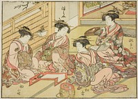 Courtesans of the Matsubaya, from the book "Mirror of Beautiful Women of the Pleasure Quarters (Seiro bijin awase sugata kagami)," vol. 1 by Katsukawa Shunsho