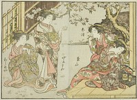 Courtesans of the Asahimaruya, from the book "Mirror of Beautiful Women of the Pleasure Quarters (Seiro bijin awase sugata kagami)," vol. 1 by Katsukawa Shunsho