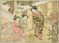 Courtesans of the Chojiya, from the book "A Comparison of Beauties of the Green Houses: A Mirror of Their Forms (Seiro bijin awase sugata kagami)," vol. 1 by Katsukawa Shunsho