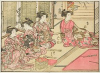 Courtesans of Kiriya, from the book "Mirror of Beautiful Women of the Pleasure Quarters (Seiro bijin awase sugata kagami)," vol. 2 by Kitao Shigemasa