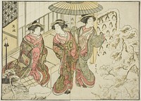 Courtesans of the Nakaomiya, from the book "Mirror of Beautiful Women of the Pleasure Quarters (Seiro bijin awase sugata kagami)," vol. 2 by Katsukawa Shunsho