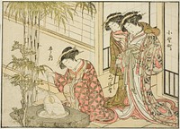 Courtesans of the Maruya, from the book "Mirror of Beautiful Women of the Pleasure Quarters (Seiro bijin awase sugata kagami)," vol. 2 by Katsukawa Shunsho