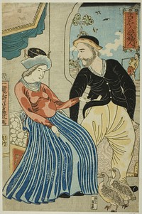 Russian's Love for a Lady (Oroshiyajin fujin wo aisu) by Utagawa Yoshitoyo
