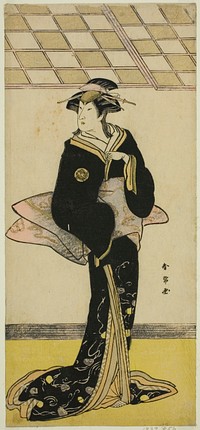 The Actor Nakamura Riko I as Lady Manko (Manko Gozen) (?) in the Play Soga Musume Choja (?), Performed at the Nakamura Theater (?) in the First Month, 1784 (?) by Katsukawa Shunjо̄