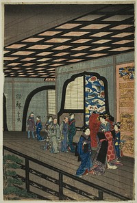 Upper Floor of the Gankiro in Yokohama (Yokohama Gankiro age) by Utagawa Hiroshige II (Shigenobu)