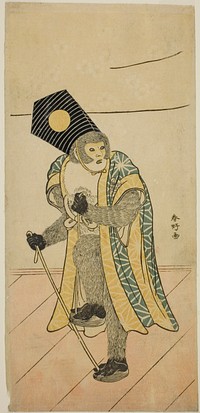 The Actor Ichimura Uzaemon IX as a Monkey in the Play Mitsu Ningyo Yayoi no Hinagata, Performed at the Nakamura Theater in the Second Month, 1785 by Katsukawa Shunkо̄