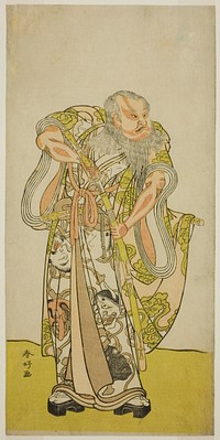 The Actor Sakata Hangoro II as Hige no Ikyu in the Play Shida Yakata Yotsugi no Hikibune, Performed at the Ichimura Theater in the Fifth Month, 1782 by Katsukawa Shunkо̄