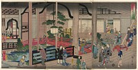 The Interior of the Gankiro in Yokohama (Yokohama Gankiro mikomi no zu) by Utagawa Hiroshige II (Shigenobu)