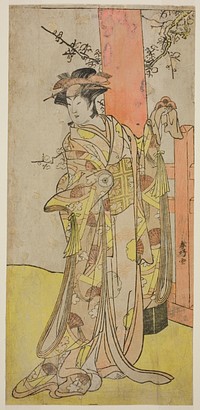 The Actor Iwai Hanshiro IV as Kitsune ga Saki Otama (?) in the Play Miyakodori Yayoi no Watashi (?), Performed at the Kiri Theater (?) in the Third Month, 1787 (?) by Katsukawa Shunkо̄
