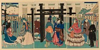 Foreign Mercantile House in Yokohama (Yokohama ijin shokan) by Utagawa Sadahide