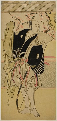 The Actor Onoe Matsusuke I as Yawata no Saburo (?) in the Play Edo no Hana Mimasu Soga (?), Performed at the Nakamura Theater (?) in the First Month, 1783 (?) by Katsukawa Shunkо̄