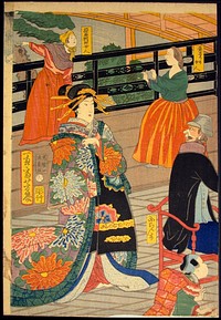 Picture of a Banquet of People of Five Nations at the Gankiro Teahouse (Gokakoku gankiro ni oite sakamori no zu) by Utagawa Yoshiiku