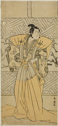 The Actor Iwai Hanshiro IV as Soga no Goro Tokimune in the Play Koi no Yosuga Kanegaki Soga, Performed at the Ichimura Theater in the First Month, 1789 by Katsukawa Shun'ei