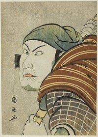 The actor Kataoka Nizaemon Vll as Iyo no Taro in the play "Seiwa Nidai Oyose Genji," performed at the Miyako Theater in the eleventh month, 1796 by Utagawa Kunimasa