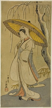 The Actor Segawa Kikunojo II as the Heron Maiden in the play "Cotton Wadding of Izu Protecting the Matrimonial Chrysanthemums (Myoto-giku Izu no Kisewata)," performed at the Ichimura Theater from the first day of the eleventh month, 1770 by Ippitsusai Buncho