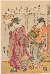 A Fan Suggesting a Dispersed Storm (Sensu no seiran) from the series "Eight Fashionable Scenes of the Parlor (Furyu zashiki hakkei)" by Torii Kiyonaga