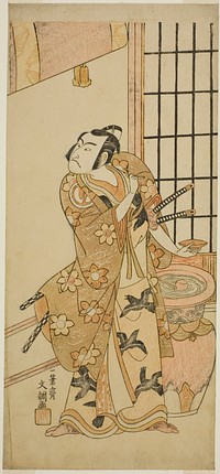 The Actor Sawamura Sojuro II as Kudo Suketsune (?) in the Play Edo no Hana Wakayagi Soga (?), Performed at the Ichimura Theater (?) in the Second Month, 1769 (?) by Ippitsusai Buncho