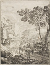 The Two Mules, from a set of four Italian Landscapes by Jan Both