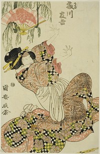 The actor Fujikawa Tomokichi II as Okaru, wife of Kanpei by Utagawa Kuniyasu