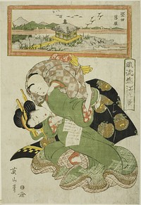 Descending Geese at Katada (Katada rakugan), from the series "Fashionable Eight Views of Omi (Furyu Omi hakkei)" by Kikukawa Eizan