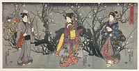 Cherry Blossom Viewing (Shunchaku hana no shizuku) by Utagawa Kunisada I (Toyokuni III)